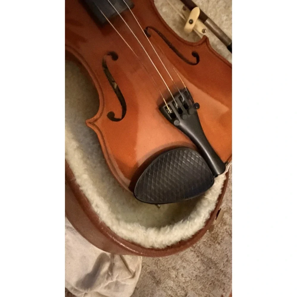 Josef Lidl 4/4 Violin Vintage Made In Luby Czechoslovakia With Case And Bow